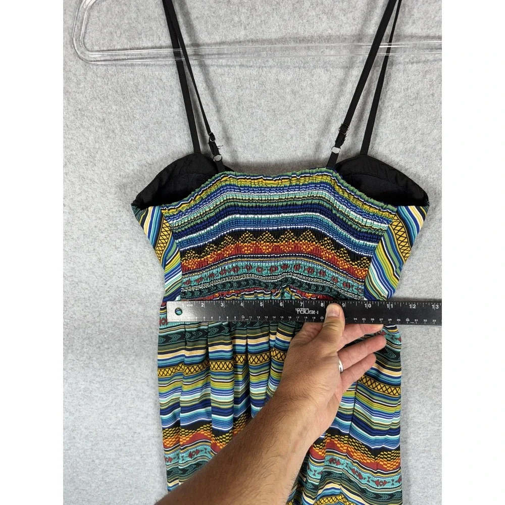 Xhilaration Dress Womens Small Striped Spaghetti Strap Boho Adjustable Sundress